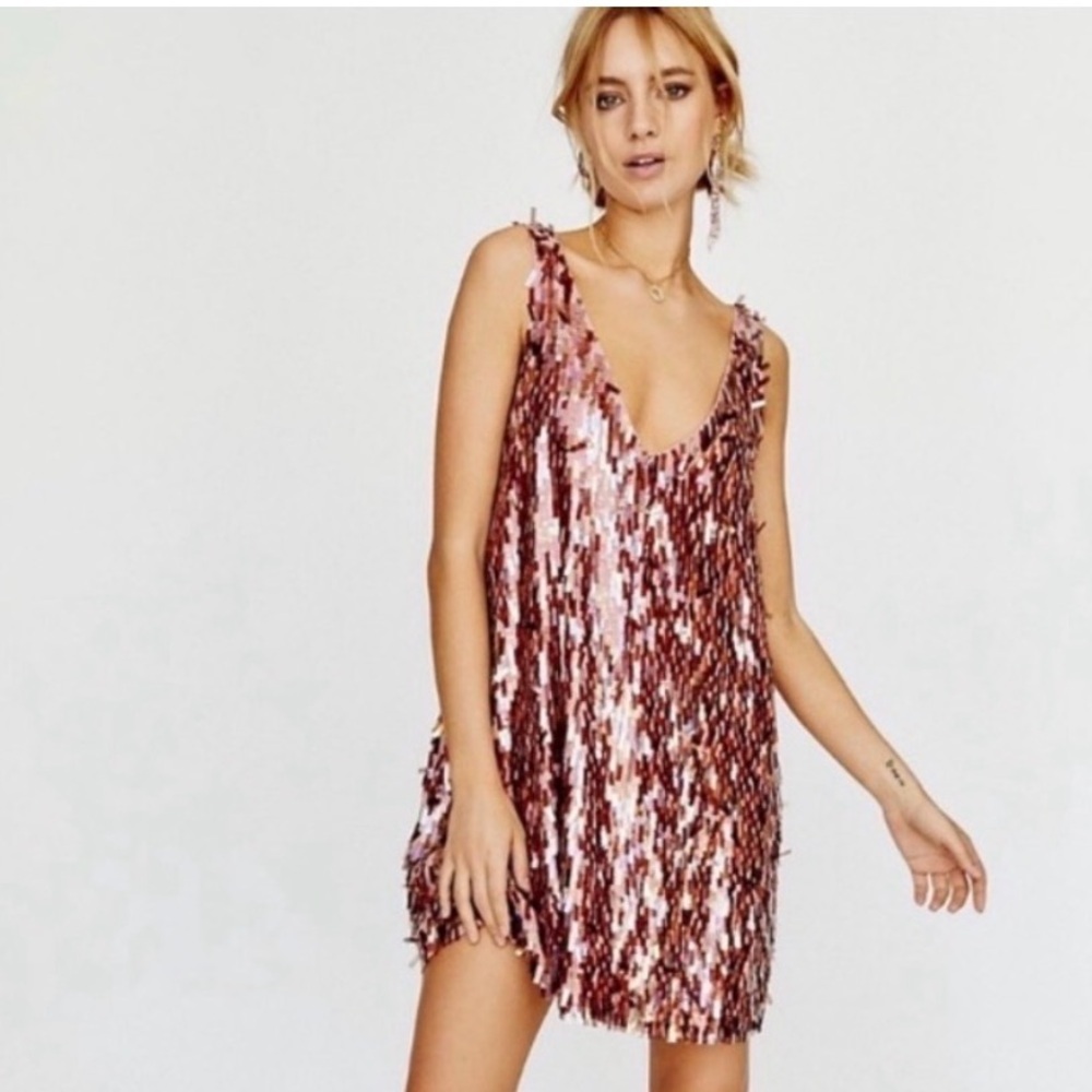 Free People Bali Over the Rainbow sequin mini dress